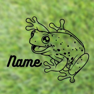 Sticker nom personnalisé rainette blanche