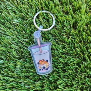 Horned Frog Boba Keychain