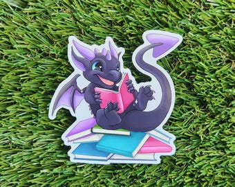 Book Dragon Sticker| Waterproof Sticker | Cute Sticker | Bookish Sticker | Kindle Sticker