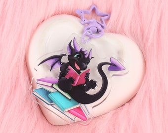 Bookish Dragon Keychain| Bookish Keychain| Cute Keychain