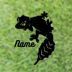 Sticker nom personnalisé Gecko à queue de feuille | Sticker reptile