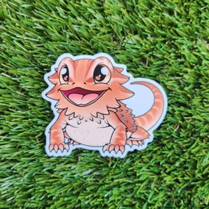 Red Bearded Dragon Sticker | Orange bearded dragon sticker | Waterproof Sticker | Reptile Sticker