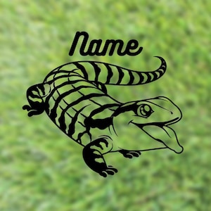 Blue Tongue Skink Custom Name Decal | Reptile Tank Decal