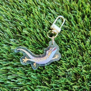 Crested Gecko Acrylic Keychain | Reptile Keychain | Gecko Keychain