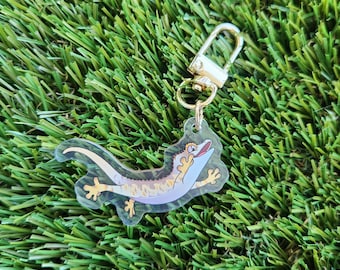 Crested Gecko Acrylic Keychain | Reptile Keychain | Gecko Keychain