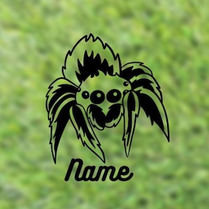 Sticker nom personnalisé Araignée sauteuse | Sticker réservoir personnalisé