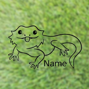 Bearded Dragon Custom Name Decal | Reptile Tank Decal