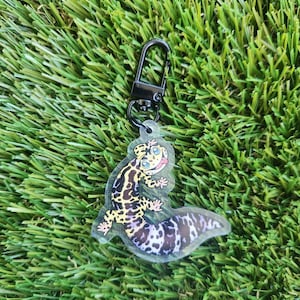 Leopard Gecko Acrylic Keychain | Reptile Keychain