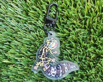Leopard Gecko Acrylic Keychain | Reptile Keychain