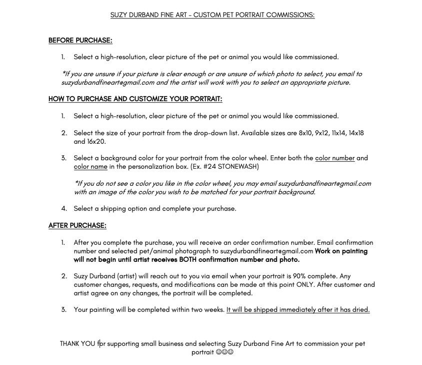 CUSTOM PET PORTRAITS Etsy