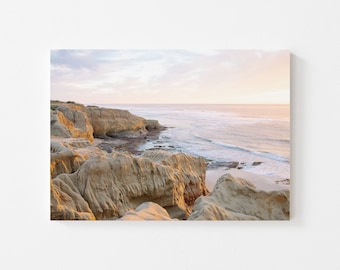 Sunset Cliffs Waves Print, La Jolla Wall Art, San Diego Photography, Beach House Interior, Coastal Boho Decor, Minimalist Design
