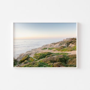 San Diego Sunset Cliffs Photo, San Diego Print, Pastel Photography, California Surfers, Beach House Interior, Coastal Boho Decor