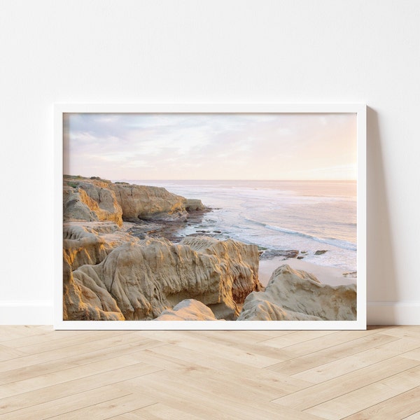 Sunset Cliffs Natural Park Waves Print, San Diego Photography, La Jolla Wall Art, Beach House Interior, Coastal Boho Decor