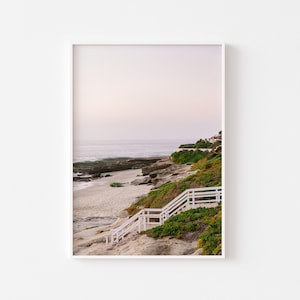 Windansea Stairs Print, La Jolla Photo, San Diego Wall Art, Pastel Photography, Coastal Beach House Decor, Boho Interior