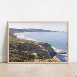 Torrey Pines Nature Reserve Print, San Diego Wall Art, Pastel Photography, Beach House Interior, California Ocean Waves, Minimalist Design