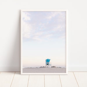 Coronado Beach Print, Del Coronado Hotel, San Diego Wall Art, Pastel Photography, Lifeguard Tower, Beach House Coastal Decor