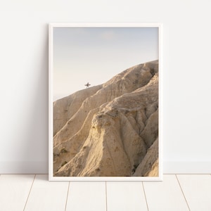 San Diego Cliffs Surfer Print, Pastel Sunset Photography, Southern California Ocean Wall Art, Torrey Pines Photo, Beach House