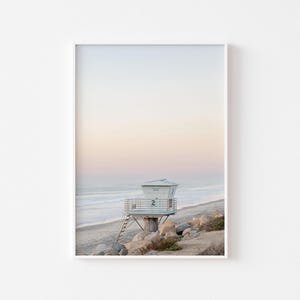 Torrey Pines Lifeguard Tower Matte Print, Coastal San Diego Art