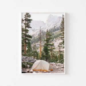 Mountain Camping Print, Sequoia National Park Wall Art, Modern Cabin Decor, Adventure Nursery, Sierra California Photo, Kings Canyon