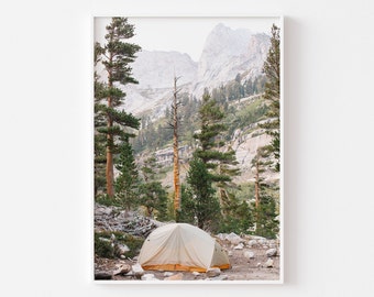 Mountain Camping Print, Sequoia National Park Wall Art, Modern Cabin Decor, Adventure Nursery, Sierra California Photo, Kings Canyon