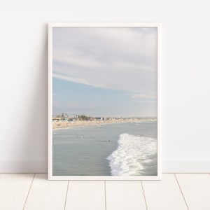 Mission Beach Photo, San Diego Print, Pacific Beach, Pacific Beach Crystal Pier, Pastel Photography, Beach House, Coastal Decor