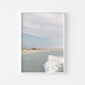 Impresión fotográfica de Mission Beach, arte costero de San Diego (descarga digital)