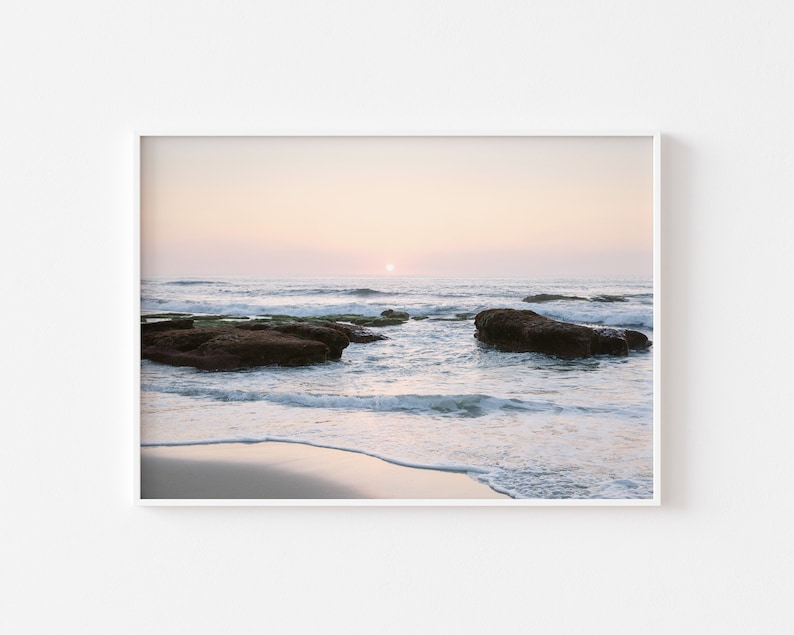 Windansea Digital Print, La Jolla Photography, San Diego Art, Pastel Wall Art, Coastal Beach House Decor, Boho Interior, Waves, Sunset image 1