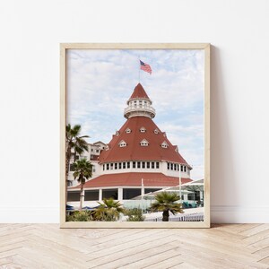 Del Coronado Hotel Photo, La Jolla Wall Art, San Diego Print, Beach House Interior, Coastal Boho Decor