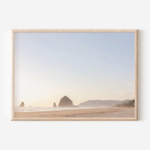 Cannon Beach Poster, Oregon Coast, Haystack Rock Print, Pacific Northwest, Coastal Art Beach Wall Decor, PNW
