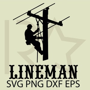 Lineman svg, Lineman Electrician, Silhouette, Cricut, File, Vector dxf