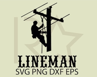 Lineman svg, Lineman Elettricista, Silhouette, Cricut, File, Vector dxf