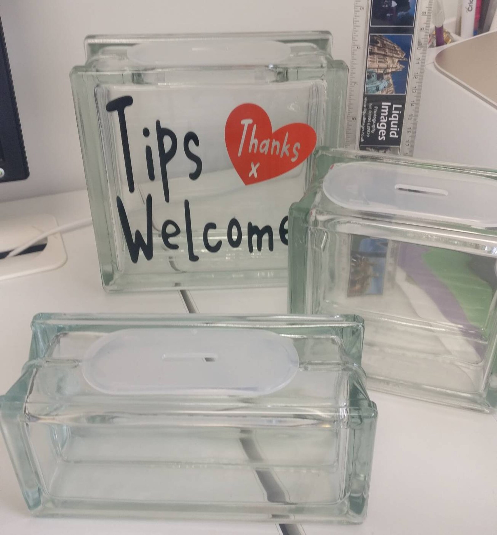 Personalised Tip Jar Money Box. Tips Piggy Bank. Glass Block Etsy