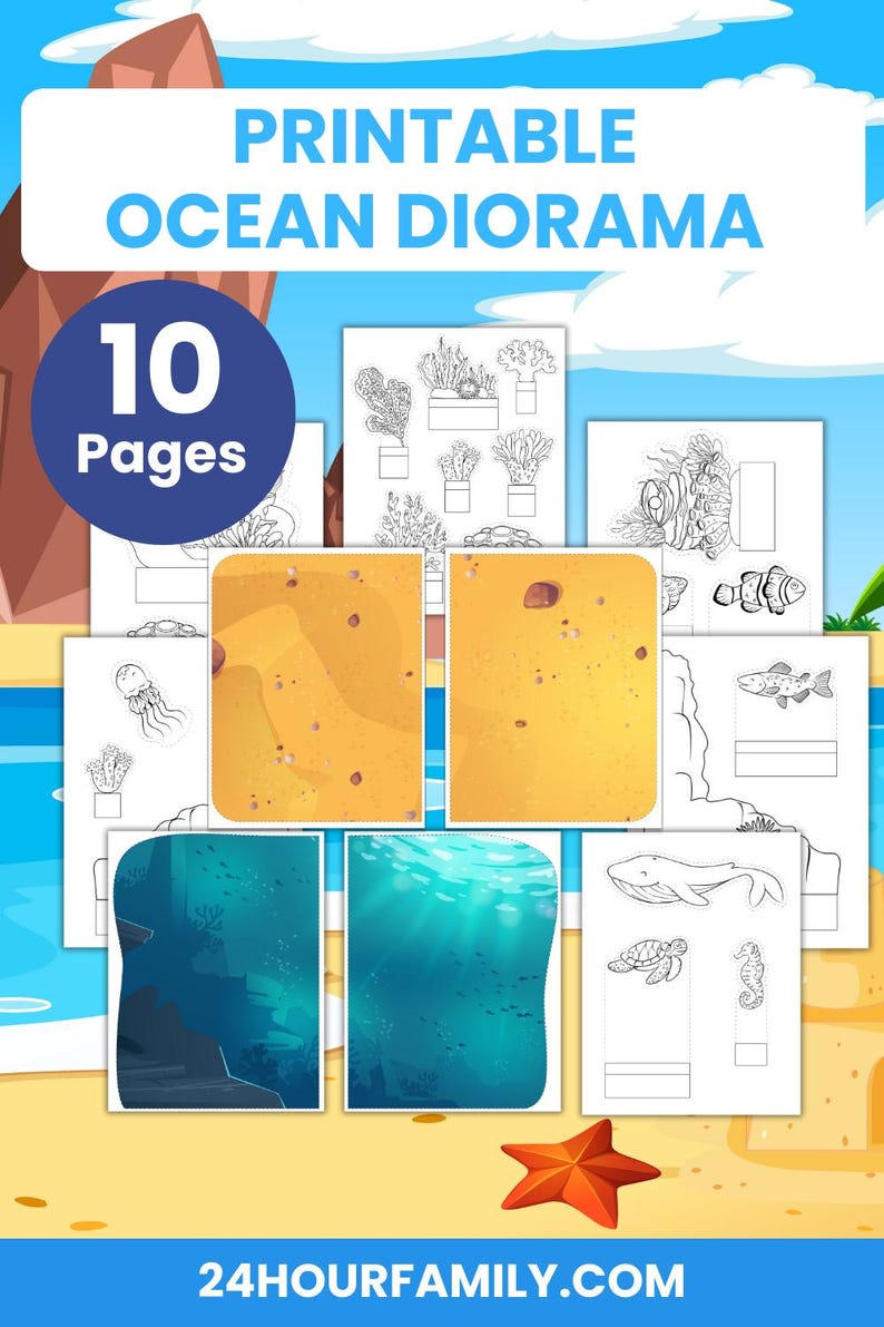 Ocean Diorama Printable, Shoebox Project, Sea Animals (PDF Files) - Etsy