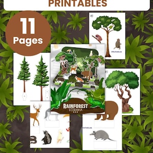 Rainforest Diorama Craft Kit | 3D Habitat Animals (Printable PDF)