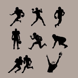 American Football Player SVG, Football Player SVG,Football Player Silhouette,Football Player Cut File,football outline svg ,Football bundle image 3