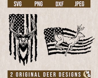 Hunting svg, Deer svg, Hunting Clipart, Deerhead Flag SVG, Flag Deer SVG, American Hunting clipart,Deer Hunting svg,Cricut Deer Cut File,DXF