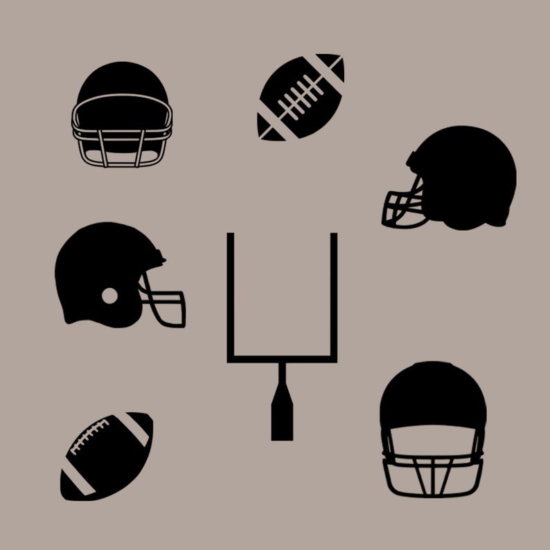 American Football Player SVG, Football Player SVG,Football Player Silhouette,Football Player Cut File,football outline svg ,Football bundle image 5