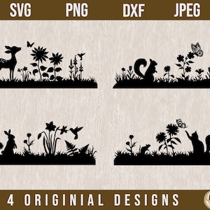 Bloem gras SVG, kwekerij svg, bosdieren svg, tuin SVG, kwekerij decor svg, zoemende vogel svg, kwekerij teken svg, tuin borden svg, DXF, png