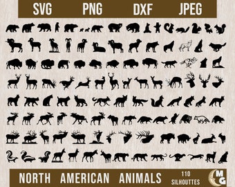 North American Animal SVG Bundle, North American Wildlife SVG, Forest Animals Svg, Wild Animals Svg, Bear Svg, Deer Svg, Fox Svg,Moose Svg,