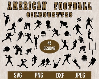 American Football Player SVG, Football Player SVG,Football Player Silhouette,Football Player Cut File,football outline svg ,Football  bundle