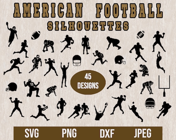 American Football Player SVG, Football Player SVG,Football Player Silhouette,Football Player Cut File,football outline svg ,Football  bundle