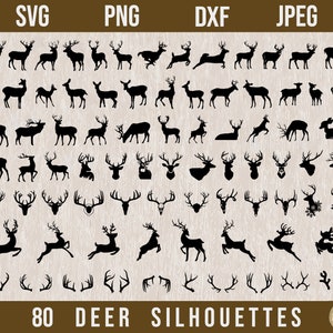 80 Deer SVG Bundle, Deer Hunting SVG, Deer png, Deer vector, Deer cut files, Deer head svg, Deer antlers svg, Laser Cut files, Deer Clip Art