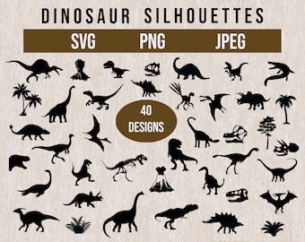 Dinosaur SVG Bundle, Dinosaur Clipart, Dinosaur svg files, dinosaur silhouette, dinosaur png, T-Rex svg, Dino svg, dino svg