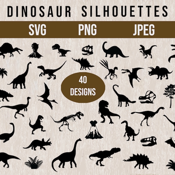 Dinosaur SVG Bundle, Dinosaur Clipart, Dinosaur svg files, dinosaur silhouette, dinosaur png, T-Rex svg, Dino svg, dino svg