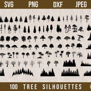 Pacchetto SVG albero, Silhouette albero in formato SVG, Albero in formato SVG, Alberi in formato SVG, Foresta in formato SVG, Paesaggio in formato SVG, Palma in formato SVG, File tagliati al laser, Linea dell'albero in formato SVG, Pino in formato SVG