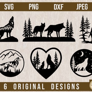Wolf SVG Bundle, Wolf SVG, Howling Wolf svg, Wölfe svg, Lasercut Dateien, Wildnis svg, Natur svg, Wolf Clipart, Wolf PNG, Tier svg Bundle