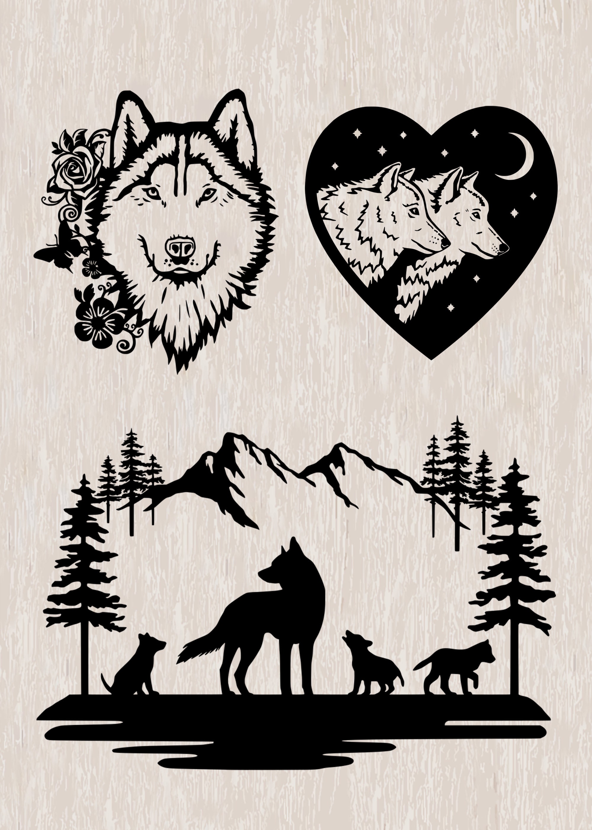 Wolf SVG Bundle, Wolf SVG, Howling Wolf Svg, Wolves Svg, Lasercut Files ...