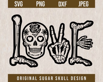 Sugar Skull svg file,Sugar Skull cut file,Sugar Skull clipart,Love svg,Calavera svg,Day of the Dead,Sugar Skull png,Skull With Flowers svg