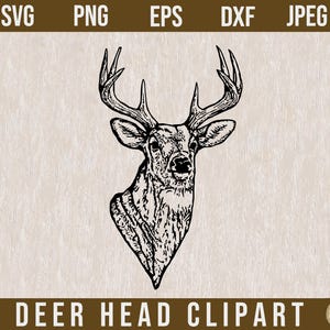 Deer Head Svg, Deer Head Clipart,Whitetail Deer SVG, Big Buck Digital Download, Deer Hunting,Hunting SVG,Buck SVG,Deer dxf, Hunting Clipart