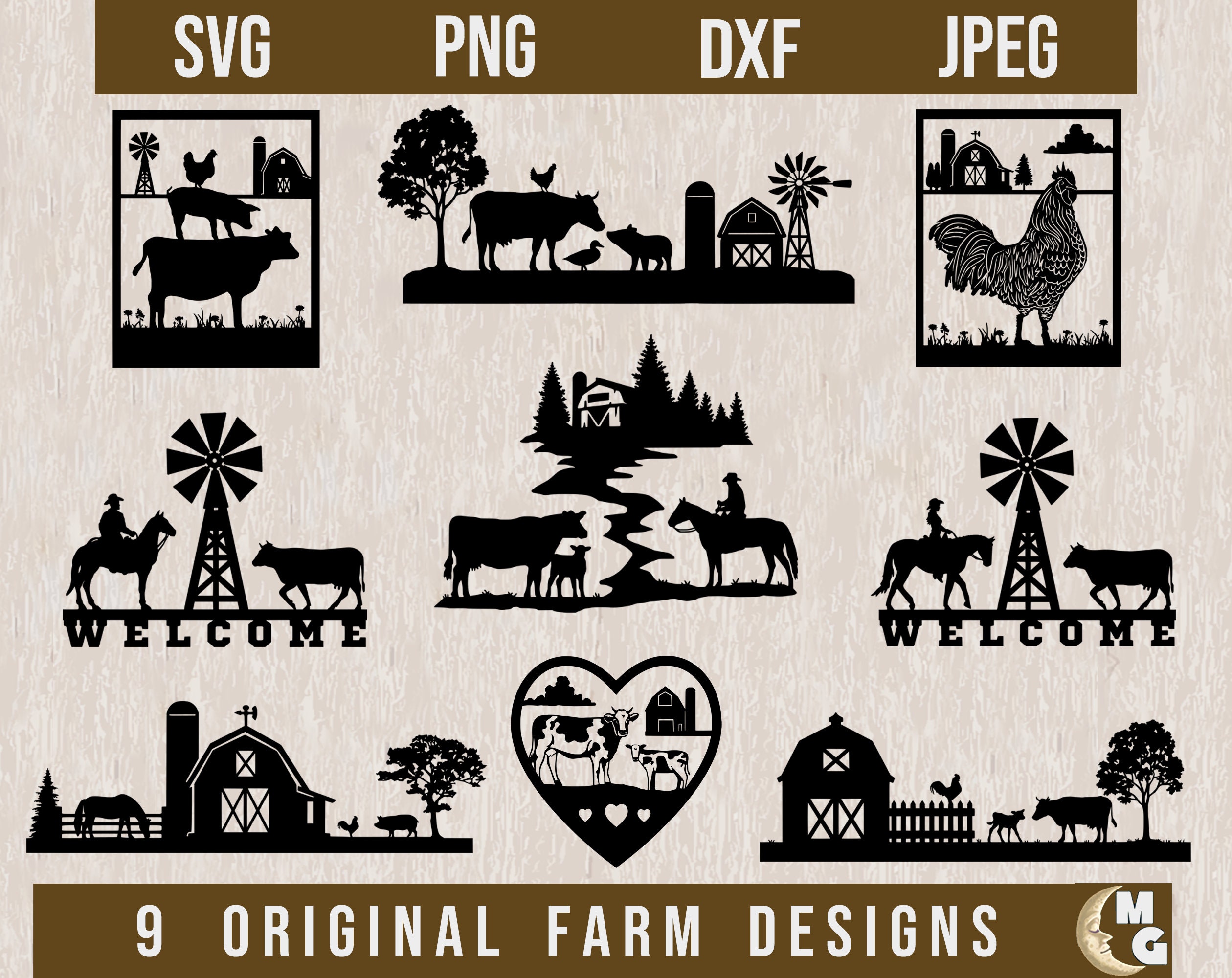Farm Animal Scene Svg Bundle Farm Animal SVG Farm Animals Etsy Australia